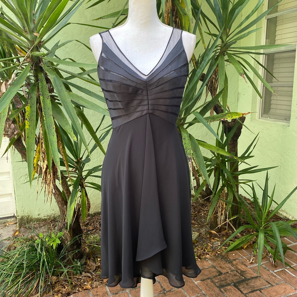 Black Sheer Cut Out Cocktail Dress